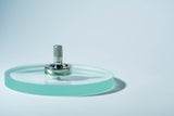 Stainless Starter Set: Stainless Steel Spinning Top + 100mm Glass Lens Base - Bruce Charles Designs