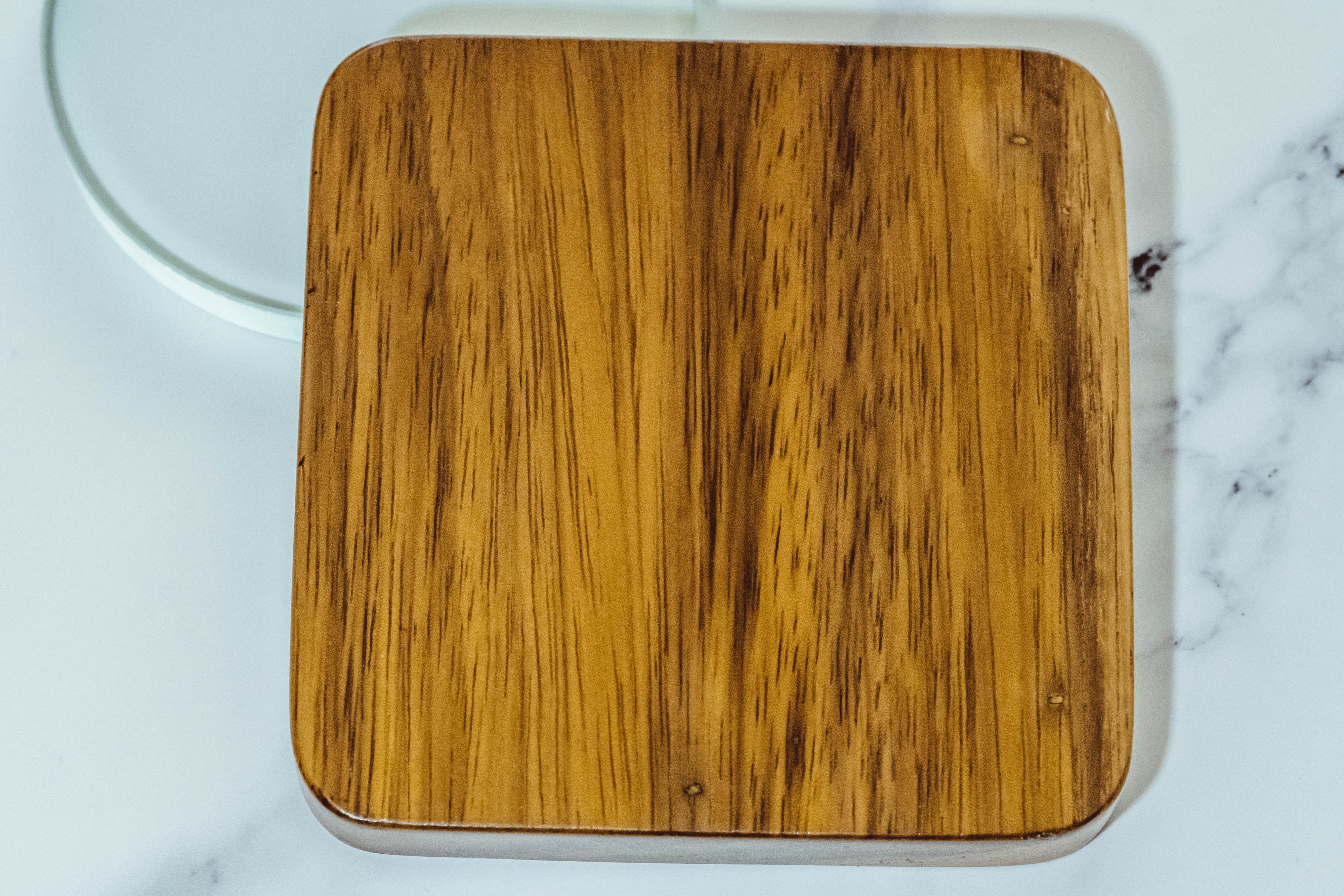 Spinning Base - Teak Wood with Glass Concave Lens - Bruce Charles Designs