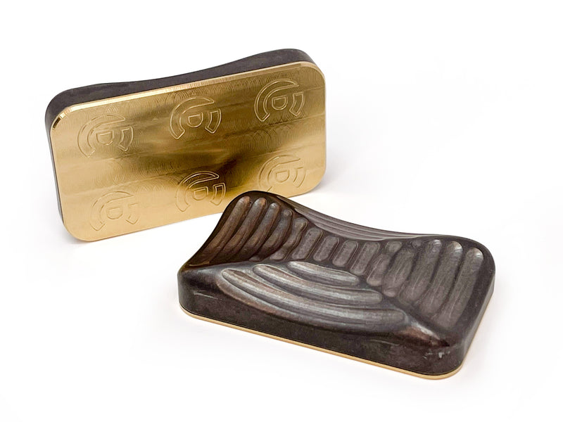 Lowrey Dark Tumbled Titanium & Brass Magnetic Slider - Bruce Charles Designs