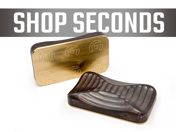 *Shop Seconds* Lowrey Dark Tumbled Titanium & Brass Magnetic Slider - Bruce Charles Designs